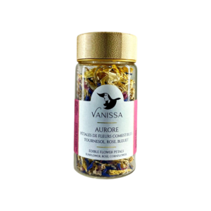 Vanissa : "Aurore", Pétales de Fleurs comestibles, Tournesol, Rose, Bleuet