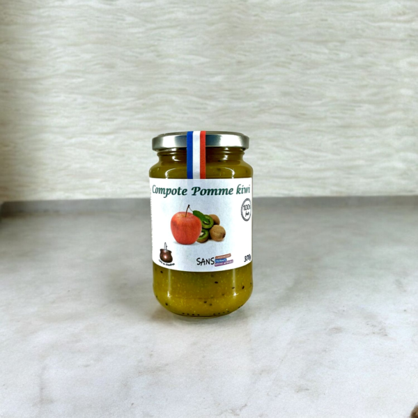 Les Confiotes de Mamie : Compote de Pomme Kiwi, sans conservateurs, sans colorants, sans additifs artificiels, 100% de fruits