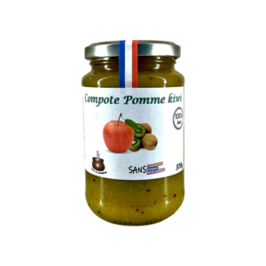 Les Confiotes de Mamie : Compote de Pomme Kiwi, sans conservateurs, sans colorants, sans additifs artificiels, 100% de fruits