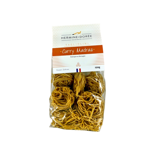 Hermine dorée : Tagliolini Curry Madras, fabriqué en Bretagne