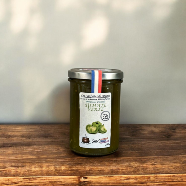 Les Confiotes de Mamie : Confiture Tomate verte, sans conservateurs, sans colorants, sans additifs artificiels, 72% de fruits