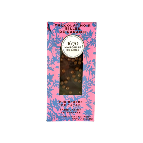 La Sablésienne : Tablette de Chocolat noir Billes de Caramel