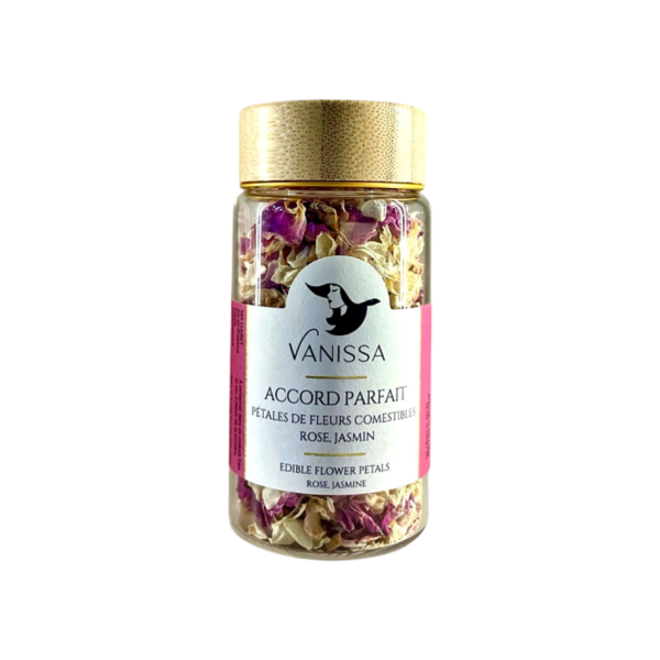 Vanissa : "Accord Parfait", Pétales de Fleurs comestibles, Rose, Jasmin