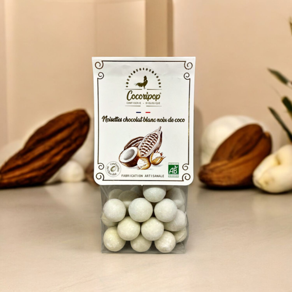 Cocoripop : Noisettes Chocolat blanc Noix de Coco, BIO – Image 2