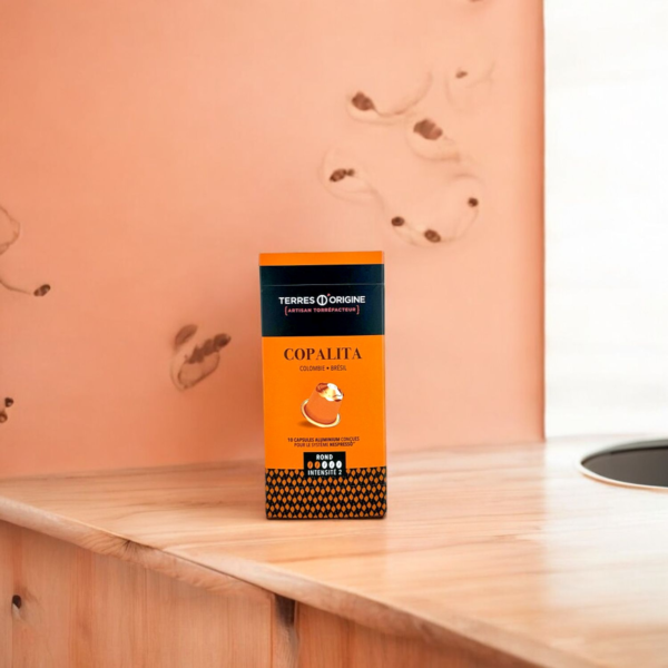 Terres Origine : Café "Copalita", en capsule, Rond, intensité 2, Colombie, Brésil 55g – Image 2