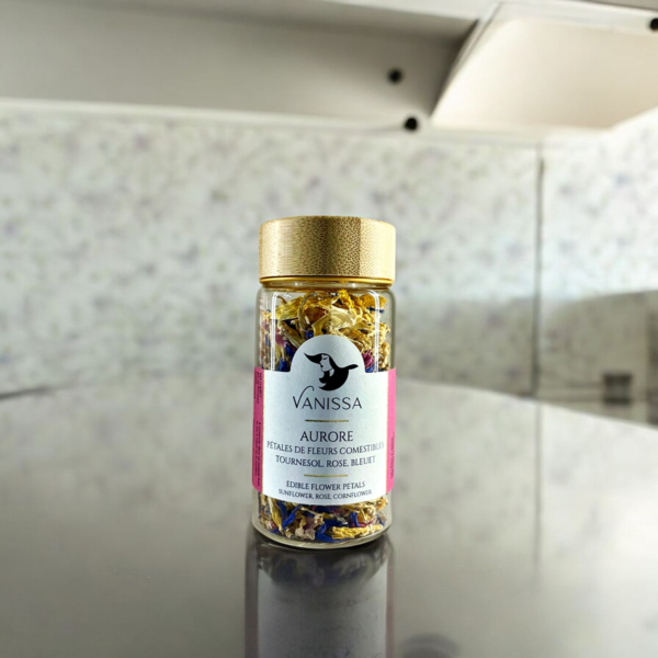 Vanissa : "Aurore", Pétales de Fleurs comestibles, Tournesol, Rose, Bleuet – Image 2