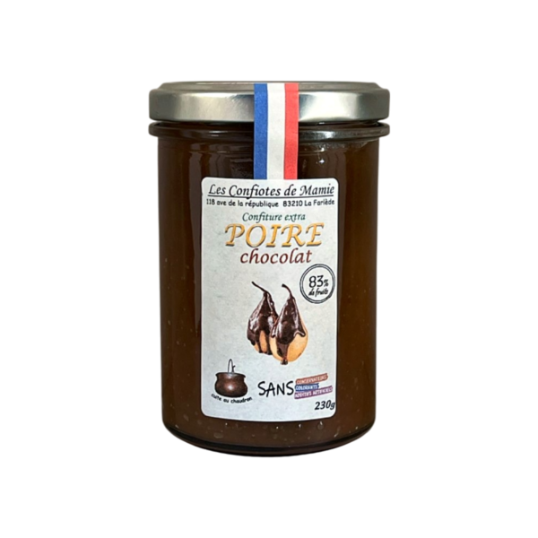 Les Confiotes de Mamie : Confiture Poire Chocolat, sans conservateurs, sans colorants, sans additifs artificiels, 83% de fruits