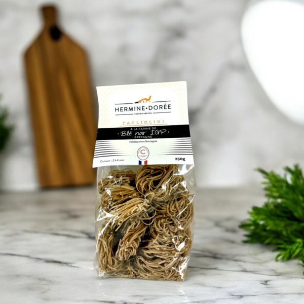 Hermine dorée : Tagliolini à la farine de Blé noir IGP, fabriqué en Bretagne 250g – Image 2