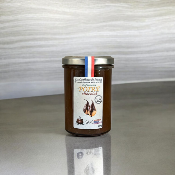 Les Confiotes de Mamie : Confiture Poire Chocolat, sans conservateurs, sans colorants, sans additifs artificiels, 83% de fruits