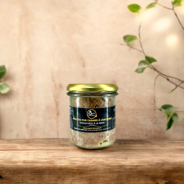 Esprit Foie Gras : Rillette Pur Canard à l'ancienne, éffilochées à la main, Médaille de Bronze 2024