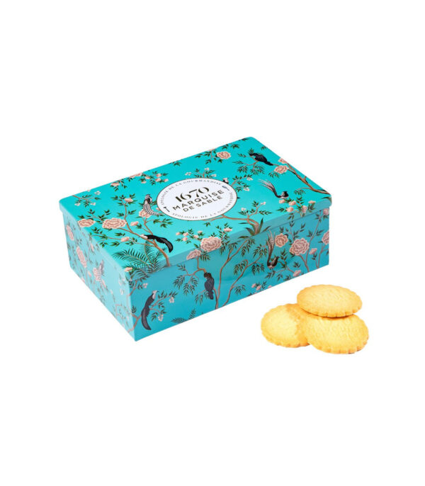 La Sablésienne : Boite métal "Jardin de Paradis" assortiment Sablés Nature, pépites de Chocolat et Tout Chocolat