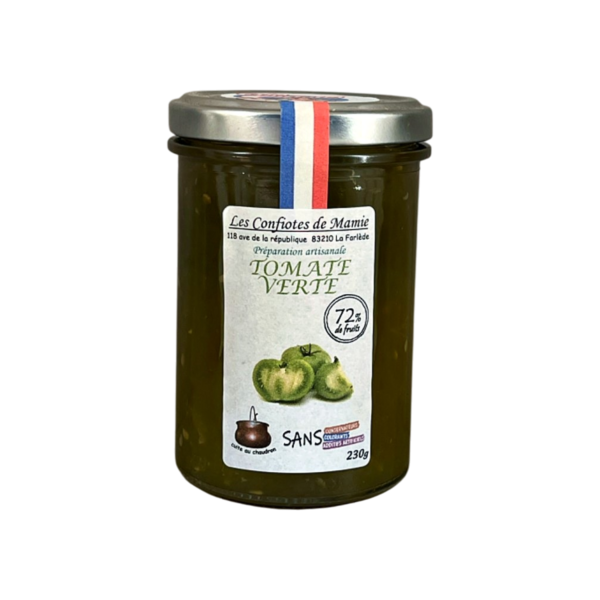 Les Confiotes de Mamie : Confiture Tomate verte, sans conservateurs, sans colorants, sans additifs artificiels, 72% de fruits