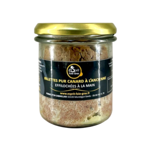 Esprit Foie Gras : Rillette Pur Canard à l'ancienne, éffilochées à la main, Médaille de Bronze 2024