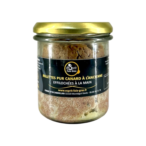 Esprit Foie Gras : Rillette Pur Canard à l'ancienne, éffilochées à la main, Médaille de Bronze 2024