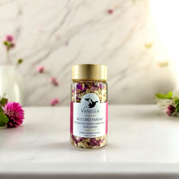 Vanissa : "Accord Parfait", Pétales de Fleurs comestibles, Rose, Jasmin – Image 2