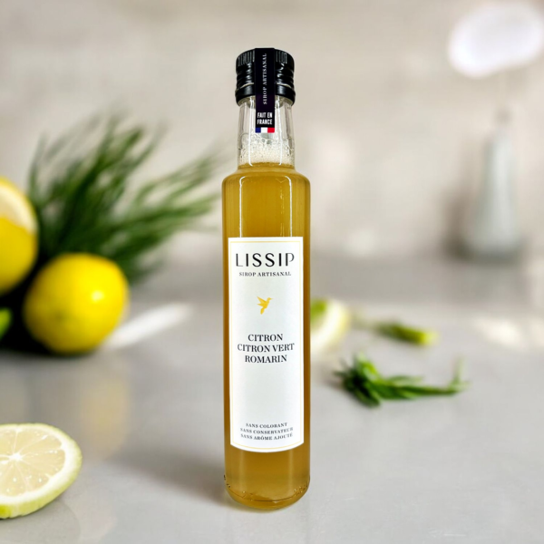 Lissip : Sirop Citron Citron Vert Romarin, artisanales, sans arôme, ni colorant, ni conservateur 25cl – Image 2