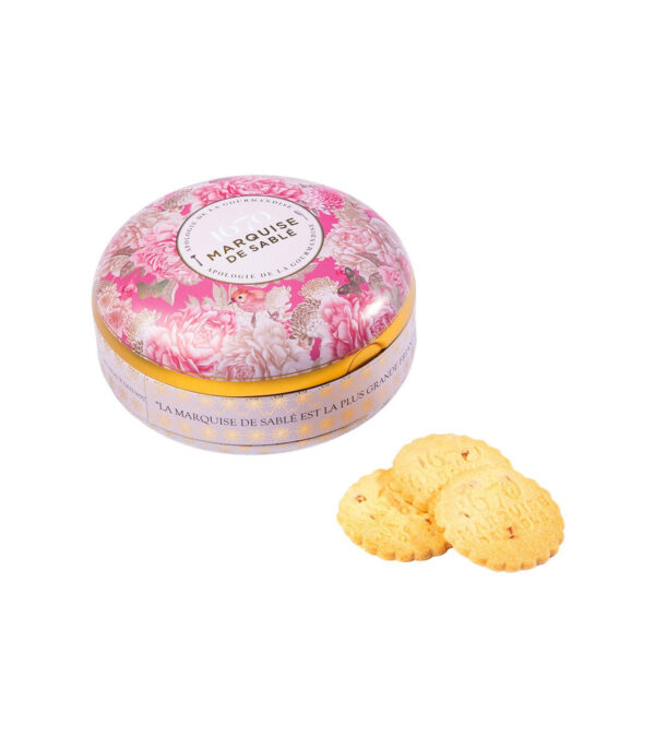 La Sablésienne : Boite métal ronde Sablés Abricot 175g